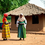 Village Life**

"A family-friendly scene of a traditional Burkinabé village. Villagers are dressed in colorful, modest clothing, participating in daily activities like farming and crafting. Children are playing safely. The scene takes place in the golden light of late afternoon. Fully clothed, appropriate attire, safe for work, perfect anatomy, natural proportions, professional, modest, family-friendly, high quality."

**