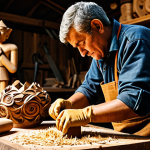 Home 11 부르키나파소에서 관광객에게 추천하는 액티비티 - Artisan at Work**
"A skilled artisan in a workshop, crafting a wooden sculpture with traditional to...