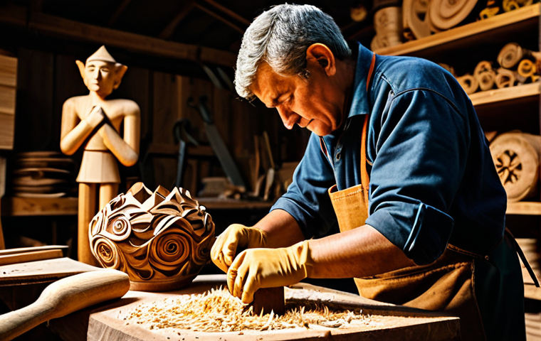 부르키나파소에서 관광객에게 추천하는 액티비티 - Artisan at Work**
"A skilled artisan in a workshop, crafting a wooden sculpture with traditional to...